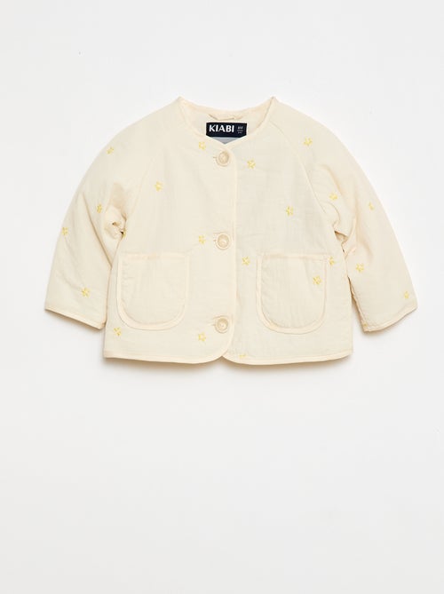 Veste matelassée col rond en tissu déperlant - Kiabi