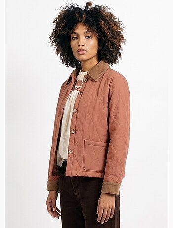 Veste matelassée courte détails velours - afibel