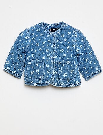Veste matelassée en denim avec ouverture à pressions