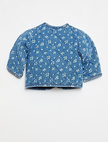 Veste matelassée en denim avec ouverture à pressions