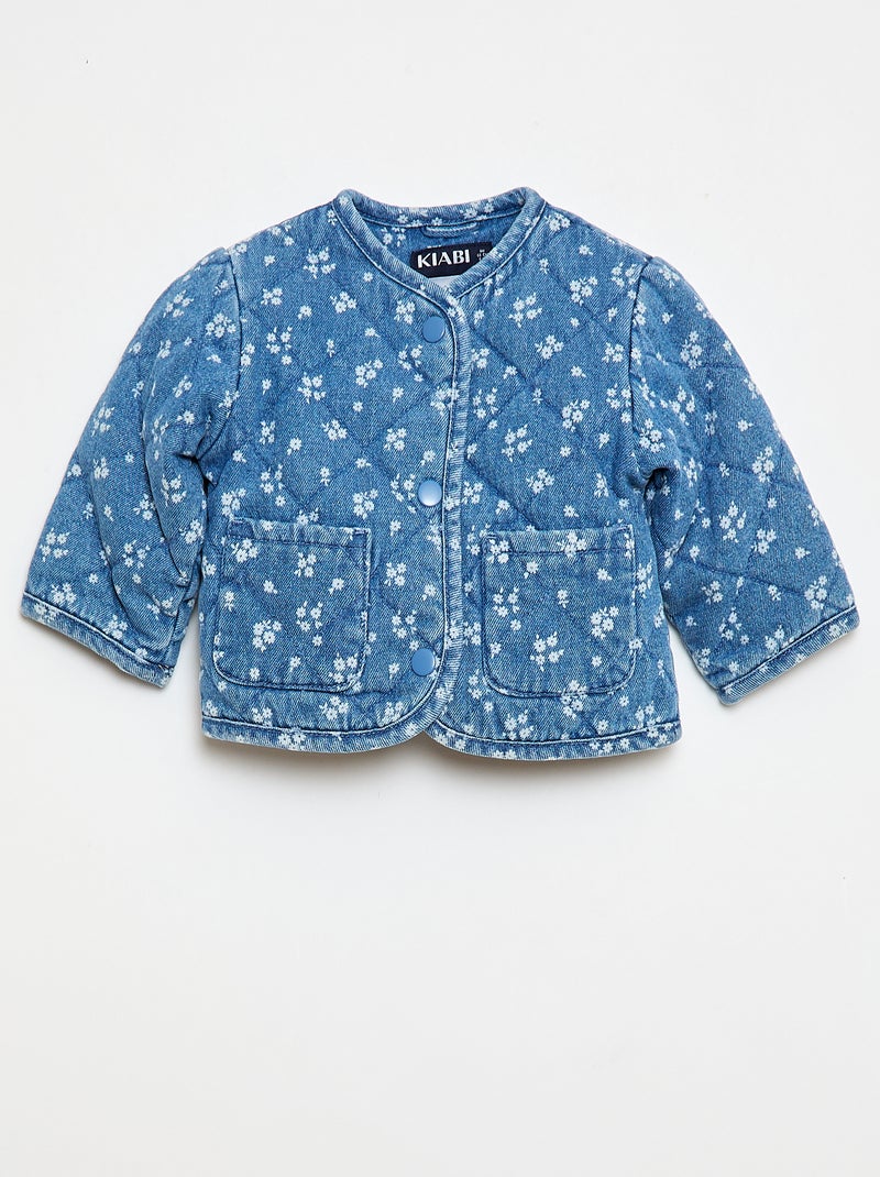 Veste matelassée en denim avec ouverture à pressions Bleu - Kiabi