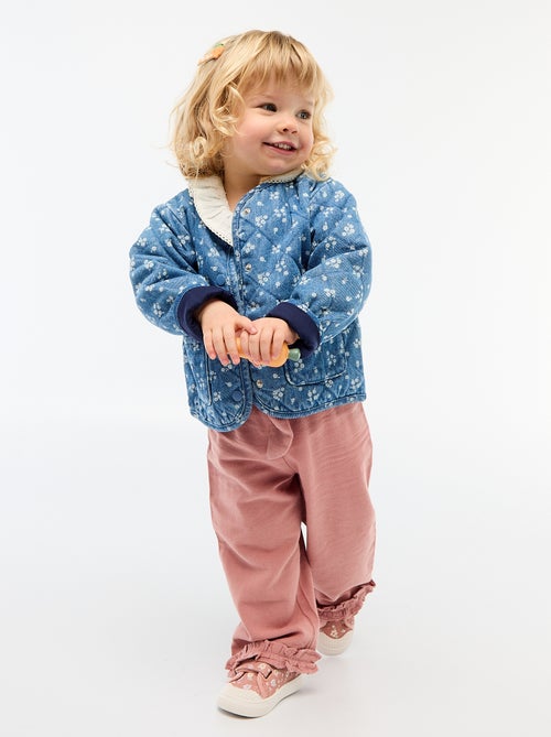 Veste matelassée en denim avec ouverture à pressions - Kiabi