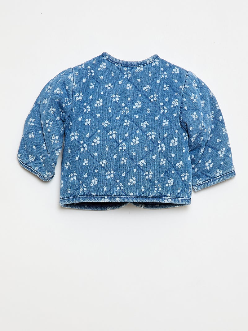 Veste matelassée en denim avec ouverture à pressions Bleu - Kiabi