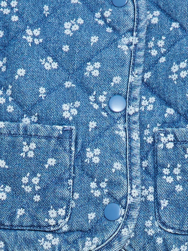 Veste matelassée en denim avec ouverture à pressions Bleu - Kiabi