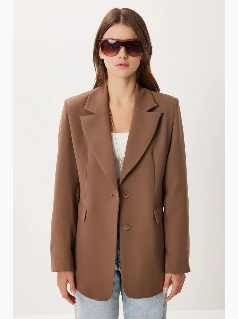 Veste matelassée en gabardine avec fermeture à boutons istanbul Camel - Kiabi