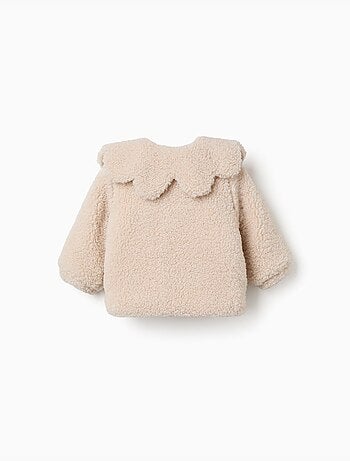 Veste matelassée en sherpa avec maxi col