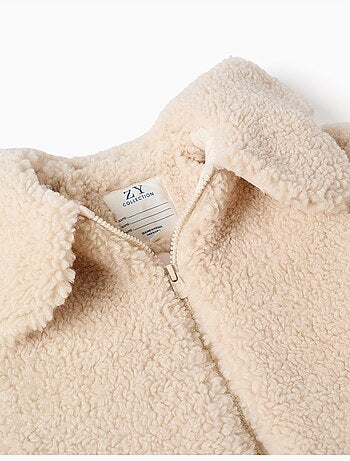 Veste matelassée en sherpa avec maxi col