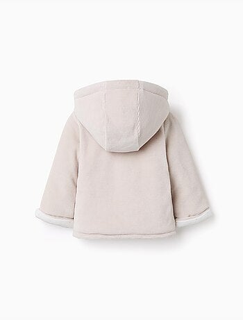 Veste matelassée en velours avec capuche et doublure