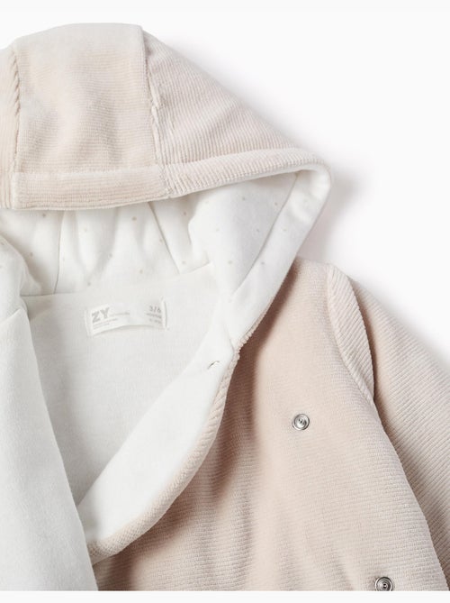 Veste matelassée en velours avec capuche et doublure - Kiabi Veste matelassée en velours avec capuche et doublure - Kiabi