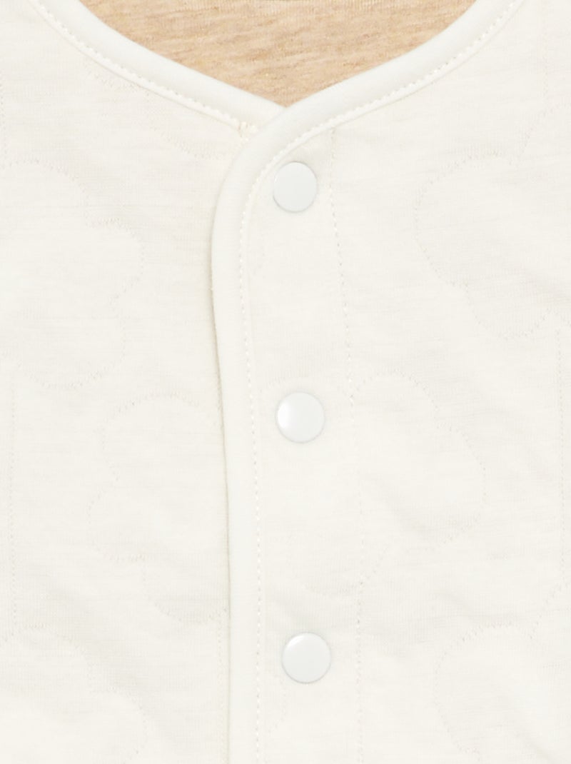 Veste matelassée et pressionnée réversible Blanc - Kiabi