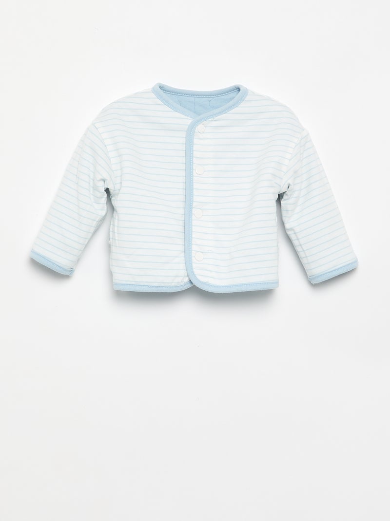 Veste matelassée et pressionnée réversible Bleu - Kiabi