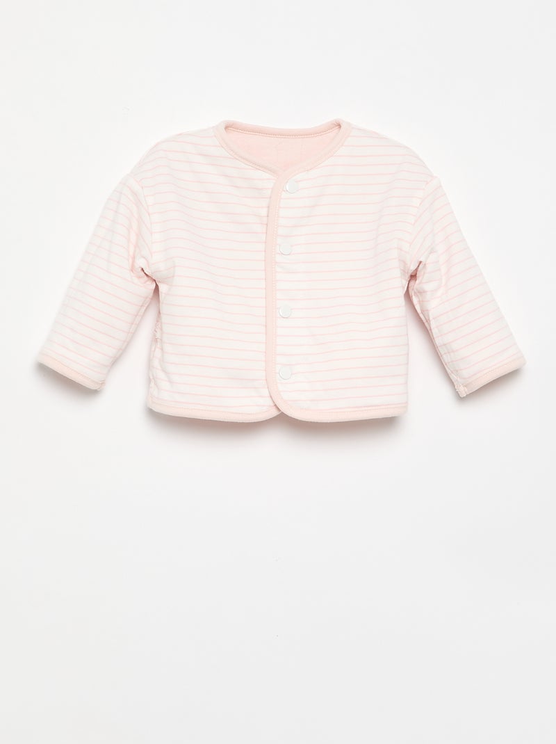 Veste matelassée et pressionnée réversible Rose - Kiabi