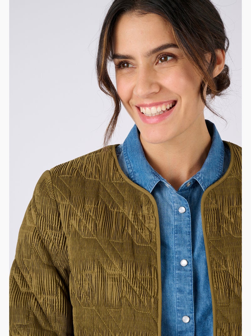 Veste matelassée fantaisie - Damart Vert - Kiabi