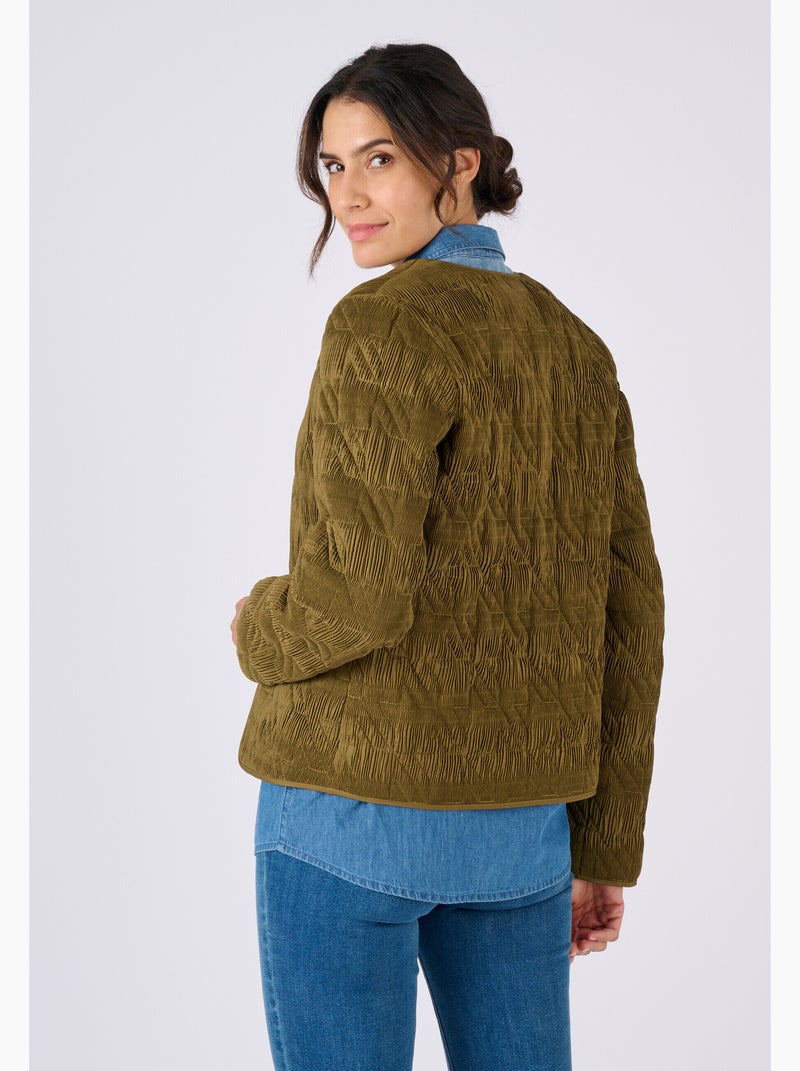 Veste matelassée fantaisie - Damart Vert - Kiabi