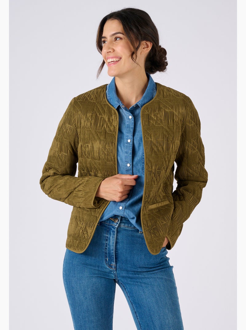 Veste matelassée fantaisie - Damart Vert - Kiabi
