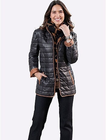 Veste matelassée femme avec col montant et poches zippées - taille standard - moda vilona