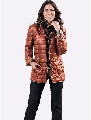 Veste matelassée femme avec col montant et poches zippées - taille standard - moda vilona