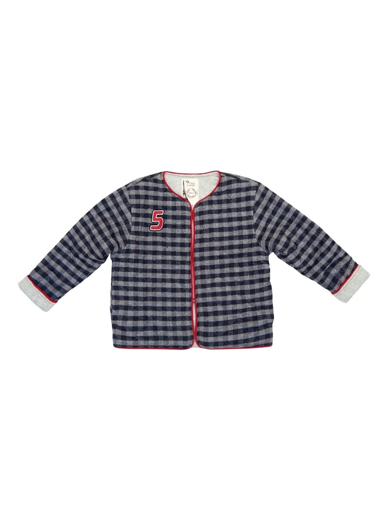 Veste Matelassée Fille  Laine Carrx Vichy Gris  ELOÏSE - 'LA FAUTE A VOLTAIRE' Gris foncé - Kiabi