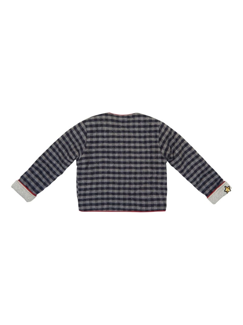 Veste Matelassée Fille  Laine Carrx Vichy Gris  ELOÏSE - 'LA FAUTE A VOLTAIRE' Gris foncé - Kiabi