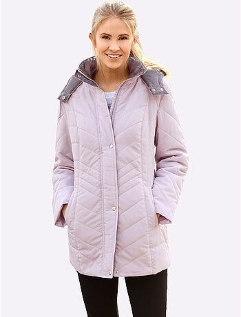 Veste matelassée habillée avec capuche et poches à col montant - taille standard - moda vilona