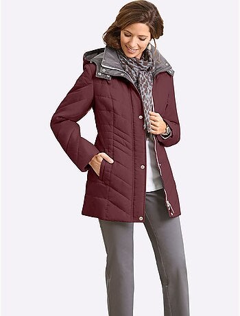 Veste matelassée habillée avec capuche et poches à col montant - taille standard - moda vilona