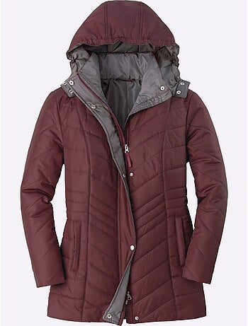 Veste matelassée habillée avec capuche et poches à col montant - taille standard - moda vilona