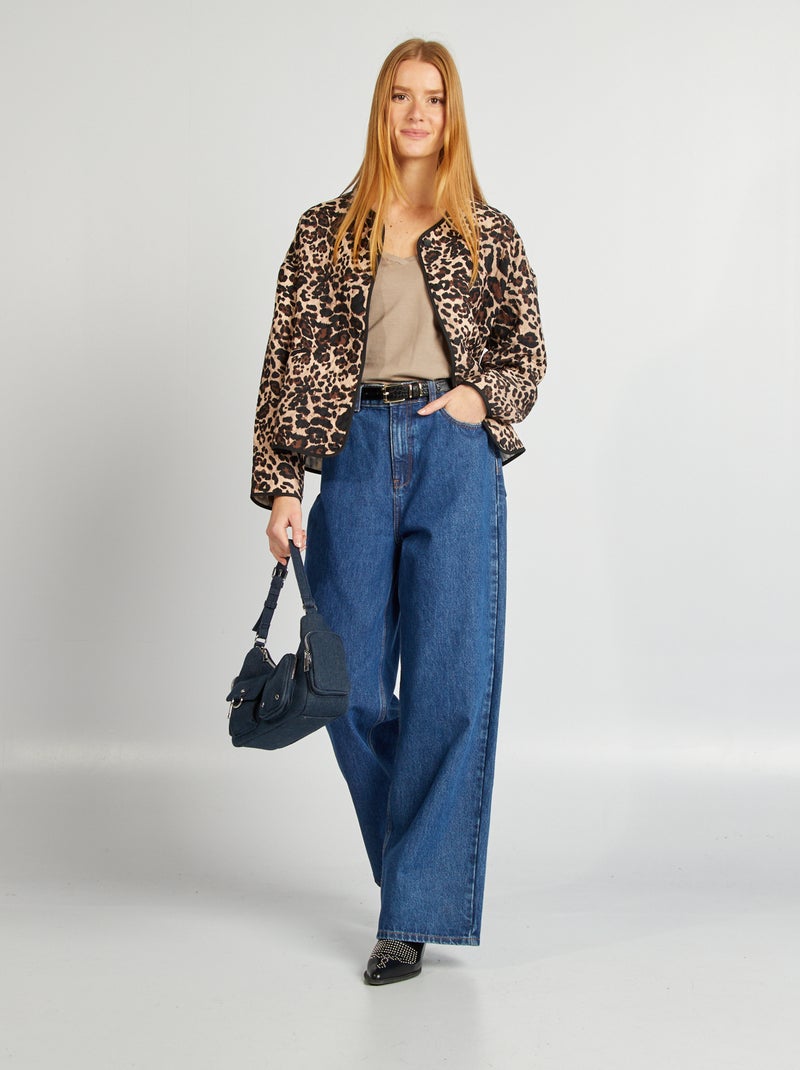 Veste matelassée imprimé léopard Léopard - Kiabi