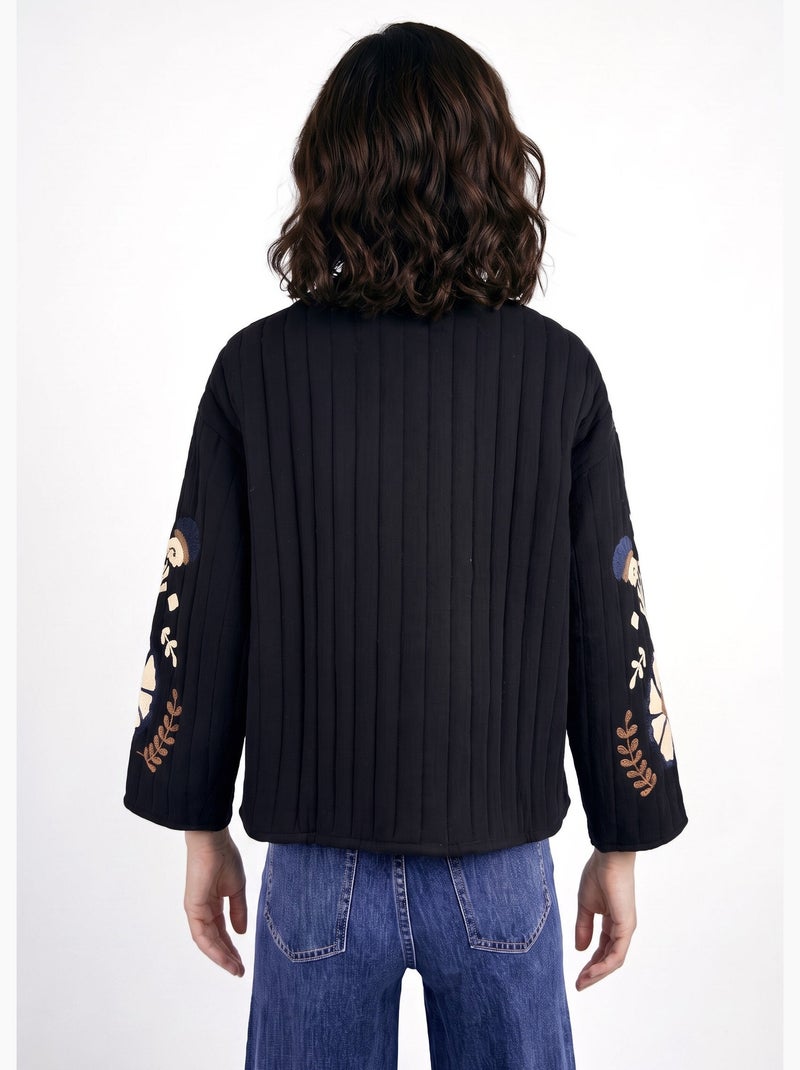 Veste matelassée inspiration bohème - afibel Noir - Kiabi