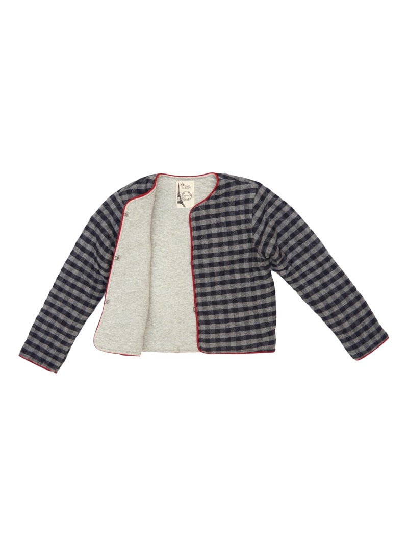 Veste Matelassée   Laine Carreaux Vichy   ELOÏSE - La Faute à Voltaire Gris foncé - Kiabi