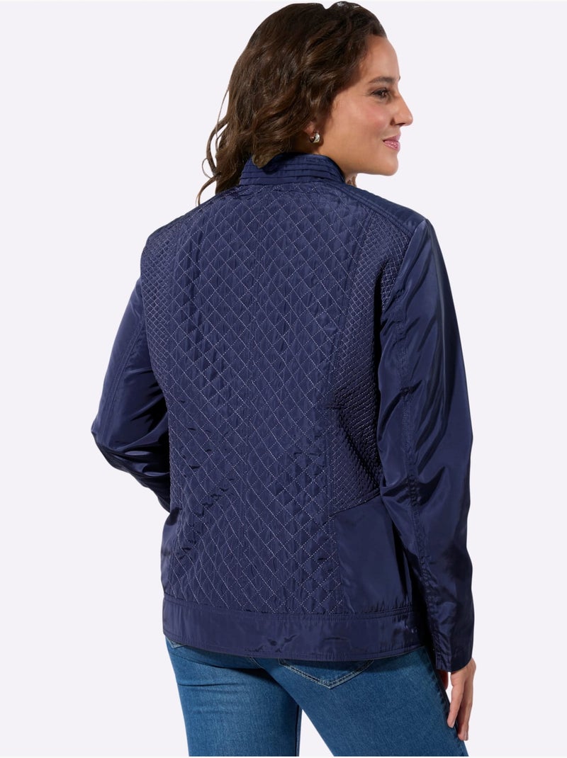 Veste Matelassée Mélange De Motifs - Taille Standard - Witt Bleu marine - Kiabi