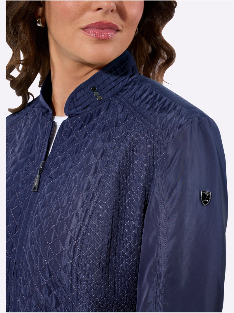 Veste Matelassée Mélange De Motifs - Taille Standard - Witt Bleu marine - Kiabi