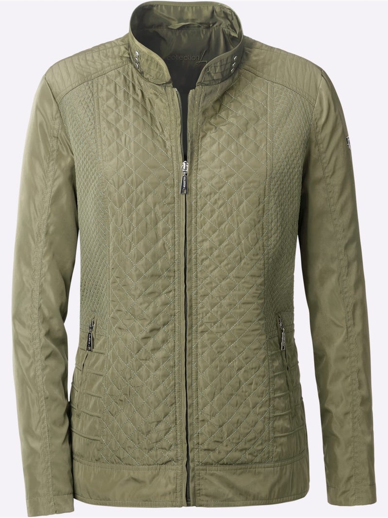 Veste Matelassée Mélange De Motifs - Taille Standard - Witt Kaki - Kiabi