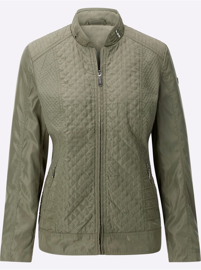Veste Matelassée Mélange De Motifs - Taille Standard - Witt Kaki - Kiabi