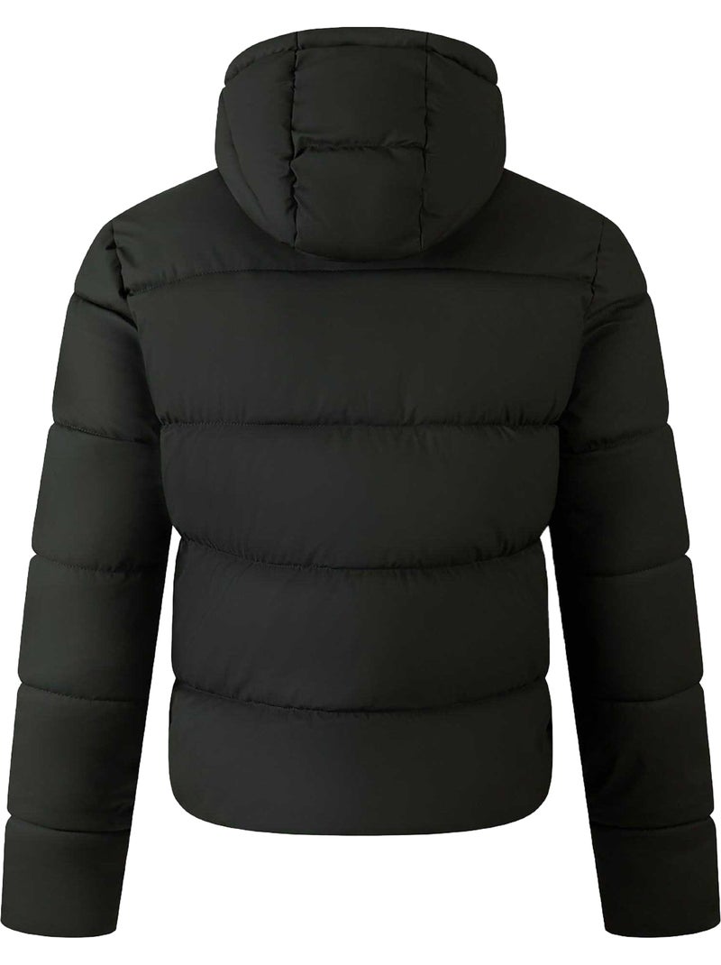 Veste matelassée motif/style à capuche - minoti Vert kaki - Kiabi