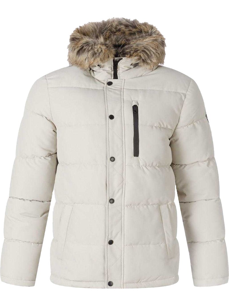 Veste matelassée motif/style bord duveteux - minoti Gris - Kiabi