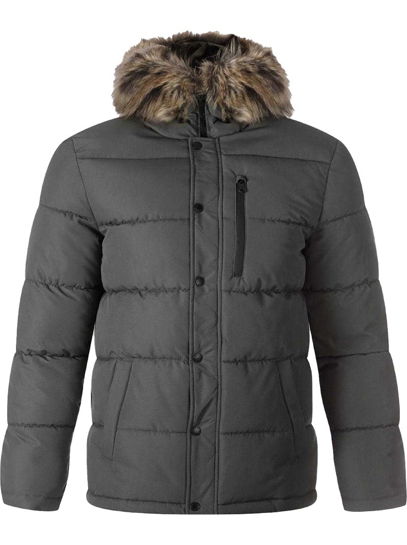 Veste matelassée motif/style bord duveteux - minoti Gris - Kiabi