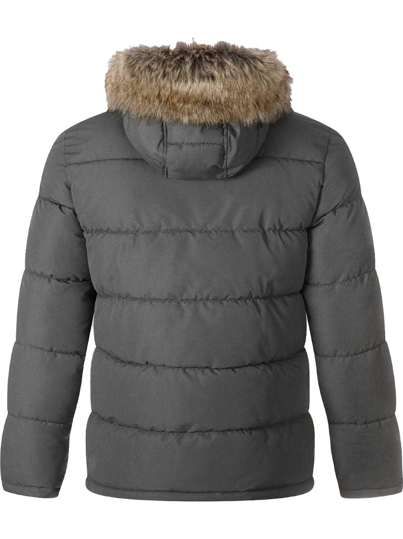 Veste matelassée motif/style bord duveteux - minoti Gris - Kiabi