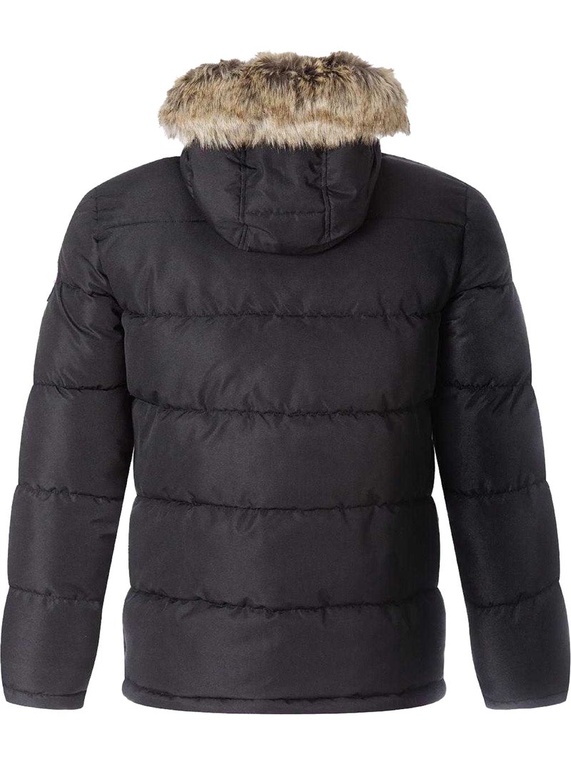 Veste matelassée motif/style bord duveteux - minoti Noir - Kiabi