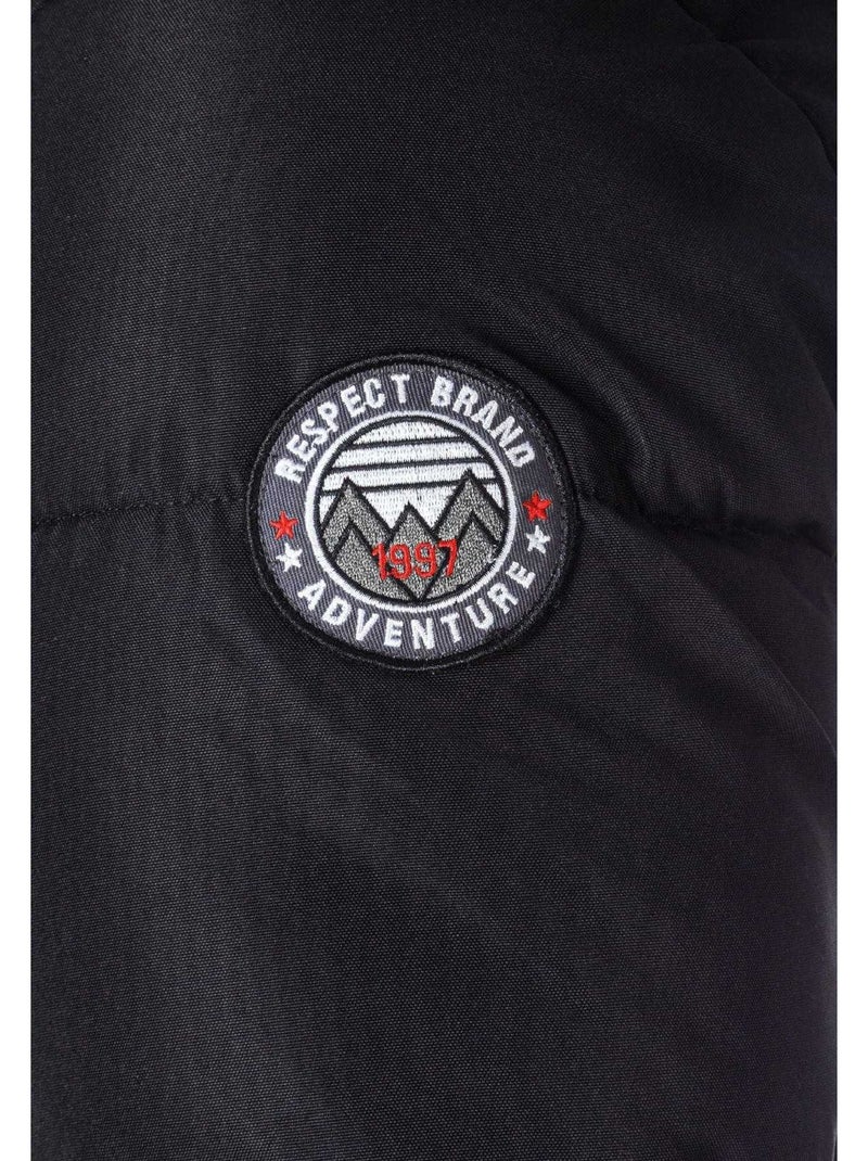 Veste matelassée motif/style bord duveteux - minoti Noir - Kiabi