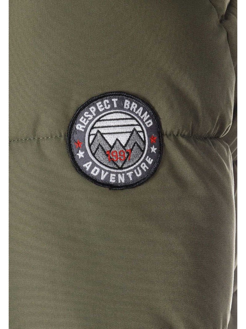 Veste matelassée motif/style bord duveteux - minoti Vert kaki - Kiabi