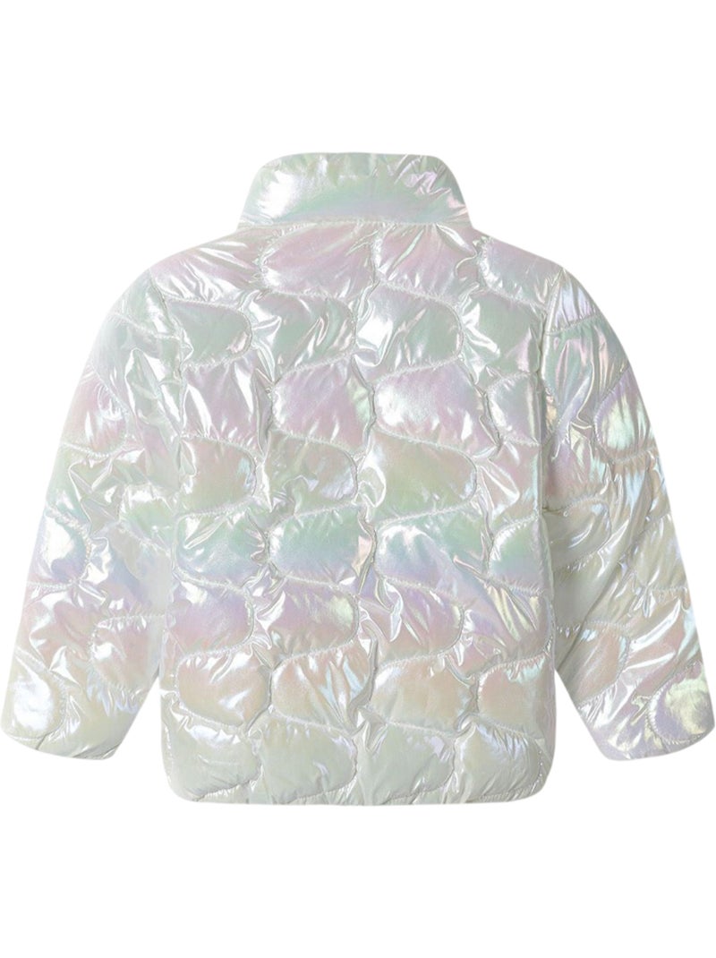 Veste matelassée motif/style métallisé - minoti Blanc - Kiabi