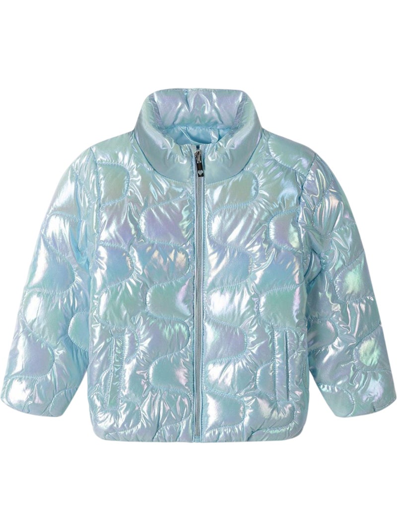 Veste matelassée motif/style métallisé - minoti Bleu clair - Kiabi