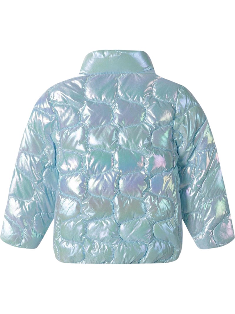 Veste matelassée motif/style métallisé - minoti Bleu clair - Kiabi