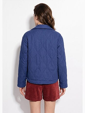 Veste matelassée poignets revers vichy - afibel