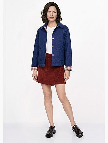 Veste matelassée poignets revers vichy - afibel