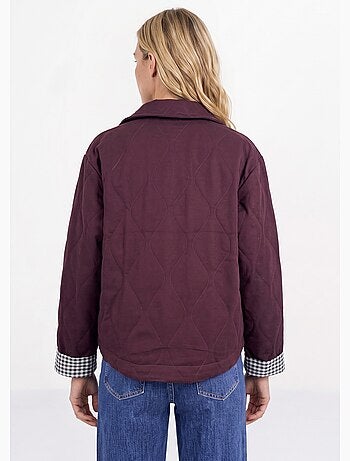 Veste matelassée poignets revers vichy - afibel