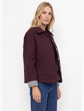 Veste matelassée poignets revers vichy - afibel