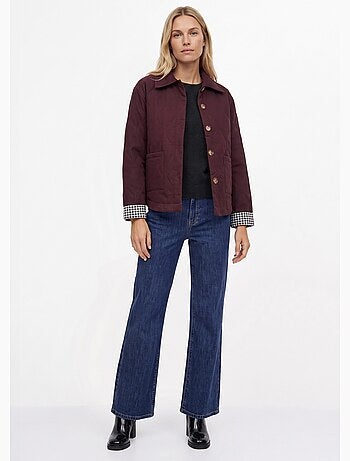 Veste matelassée poignets revers vichy - afibel