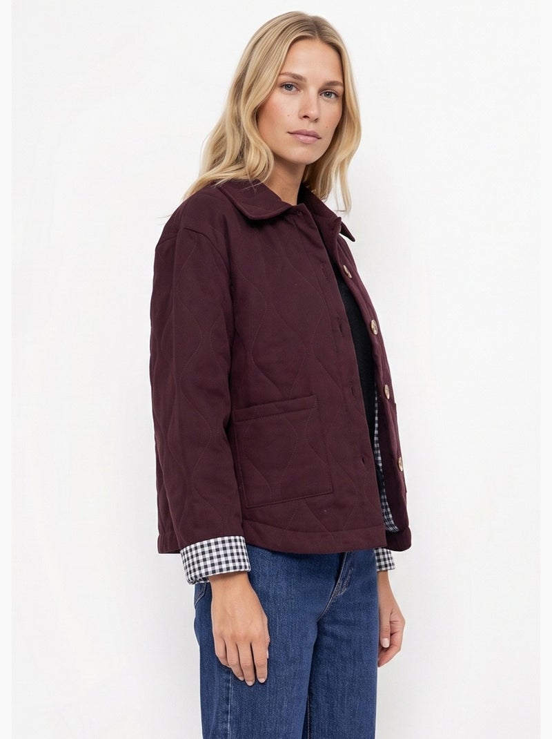 Veste matelassée poignets revers vichy - afibel Bordeaux - Kiabi