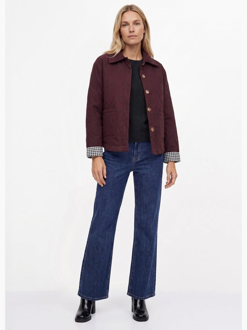 Veste matelassée poignets revers vichy - afibel Bordeaux - Kiabi